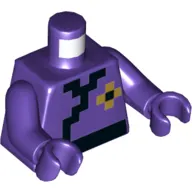 Torso Robes, Pixelated Black and Gold Squares Print, Dark Purple Arms and Hands