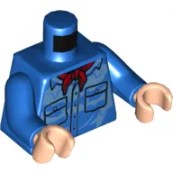 Torso Shirt, Pockets, Red Sash, Wet Print, Blue Arms, Light Nougat Hands