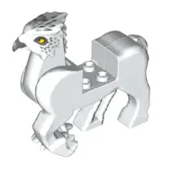 Creature, Buckbeak with Dark Bluish Grey Beak, Bright Light Orange Eyes, Dark Bluish Grey/Light Bluish Grey Feathers print