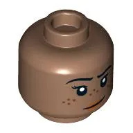 Minifig Head, Nougat Lips, Lobsided Smile, Freckles print