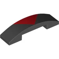 Brick Curved 4 x 1 Double with No Studs and Red Triangle Print