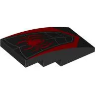 Brick Curved 4 x 2 No Studs with Spider Web, Red Spider-Man Logo print