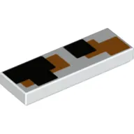 Tile 1 x 3 with Black/Orange Squares print
