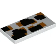 Tile 2 x 4 with Black/Orange Squares print