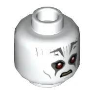 Minifig Head Grand Inquisitor, Red Eyes, Dark Bluish Gray Markings Print
