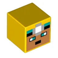 Minifig Head Special, Cube with Nougat Face, Miners Lamp print