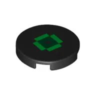 Tile Round 2 x 2 with Green Pixelated Eye print