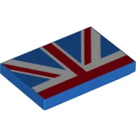 Tile 2 x 3 with Half Union Flag Print