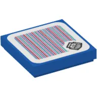 Tile 2 x 2 with Boomerang Bros Head and Barcode Print (Sticker)