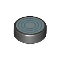 Tile Round 1 x 1 with White/Medium Blue Circles print