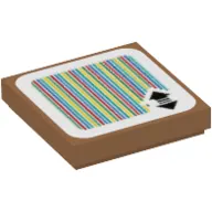 Tile 2 x 2 with Double Arrow and Barcode Print (Sticker)