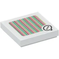 Tile 2 x 2 with Speech Bubble with 3 Dots and Barcode Print (Sticker)