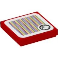 Tile 2 x 2 with Koop Troopa Head in Circle and Barcode Print (Sticker)
