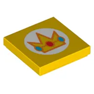 Tile 2 x 2 with Yellow Crown Print