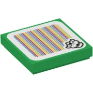 Tile 2 x 2 with Bowser Head and Barcode Print (Sticker)