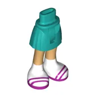 Minidoll Hips and Short Skirt with Warm Tan Legs, White Socks, Magenta Sandals print