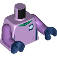 Torso Soccer Shirt, Green Collar print, Medium Lavender Arms, Dark Blue Hands