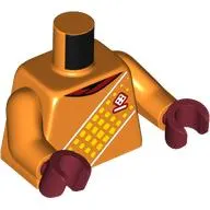 Torso Soccer Shirt, Dark Red Collar, Yellow Decoration print, Orange Arms, Dark Red Hands
