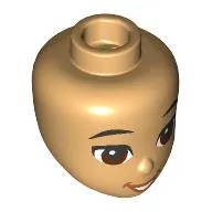 Minidoll Head with Black Eyebrows, Reddish Brown Eyes, Open Mouth print