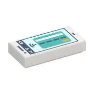 Tile 1 x 2 with Smart Phone, Dark Turquoise Street print