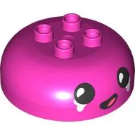 Duplo Brick Round 4 x 4 Dome Top with 2 x 2 Studs with Black Face, Crying print