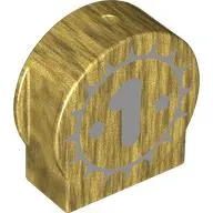 Duplo Brick 1 x 3 x 2 Round Top, Cut Away Sides with Dark Bluish Grey '1' print