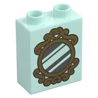 Duplo Brick 1 x 2 x 2 with Mirror print