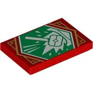 Tile 2 x 3 with Green Ninjago Banner print