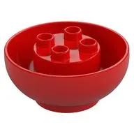Duplo Brick Round 4 x 4 x 1 1/2, Curved Bottom