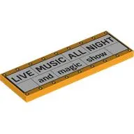 Tile 2 x 6 with Sign, 'LIVE MUSIC ALL NIGHT', 'and magic show' print