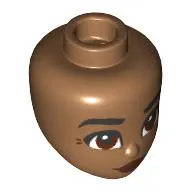 Minidoll Head with Black Eyebrows, Reddish Brown Eyes, Dark Red Lips, Crows Feet print