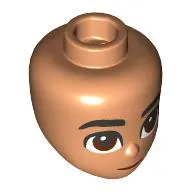 Minidoll Head Black Thick Eyebrows, Reddish Brown Eyes, Dark Red Lips print