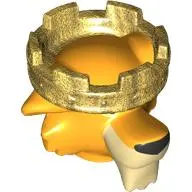Minifig Head Special Lion with Golden Crown print (Prince John)