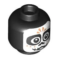 Minifig Head Miguel Rivera, Skull, Nougat Markings, Open Mouth Smile/Closed Stitched Mouth print