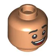 Minifig Head Miguel Rivera, Beauty Mark, Lopsided Smile/Open Mouth Smile print