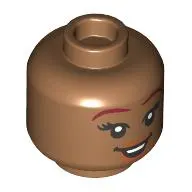 Minifig Head Ariel, Dark Red Eyerbrows, Dark Orange Lips, Open Mouth Smile/Wide Open Mouth Smile, Dark Pink Tongue print