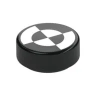 Tile Round 1 x 1 with White Quarter Circles print