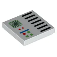 Tile 2 x 2 with Control Panel Buttons, Black Lines print