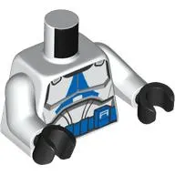 Torso, Clone Trooper Armor, Blue Markings, Utility Belt, White Arms, Black Hands