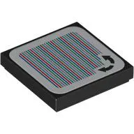 Tile 2 x 2 with Two Curved Arrows and Barcode Print (Sticker)