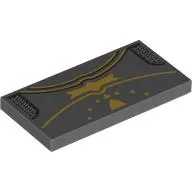 Tile 2 x 4 with Yellow/Gold Trim/Decorations print
