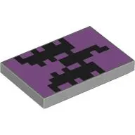 Tile 2 x 3 with Pixelated Black Shapes print