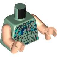 Torso, Dark Blue/Dark Turquoise/Sand Green Camouflage Shirt, Utility Belt print, Light Nougat Arms and Hands