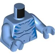 Torso, Bar Chest, Dark Azure/Dark Blue Markings print, Medium Blue Arms and Hands