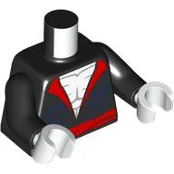 Torso, Jacket, Red Collar, Belt, Dark Blue Pockets, White Bare Chest print, Black Arms, White Hands