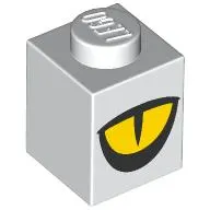 Brick 1 x 1 with Yellow Eye print
