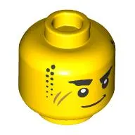 Minifig Head Arin, Thick Raised Eyebrows, Smirk, Stubbles print