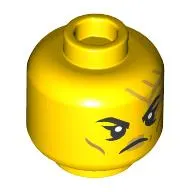 Minifig Head Empress Beatrix, Gold Circuitry, Angry Open Mouth Teeth/Close Mouth print