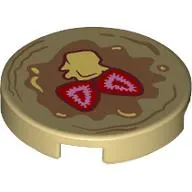 Tile Round 2 x 2 with Pancake, Strawberries, Butter print