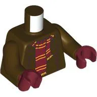 Torso, Jacket, Hoody, Dark Red/Yellow Scarf print, Dark Brown Arms, Reddish Brown Hands